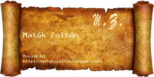 Matók Zoltán névjegykártya