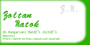 zoltan matok business card